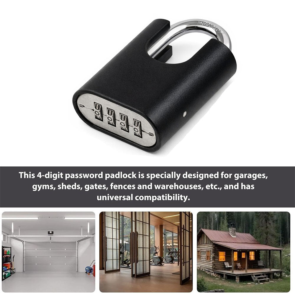 Large Heavy Duty Combination Padlock Outdoor, [Anti-Cutting] [Waterproof]