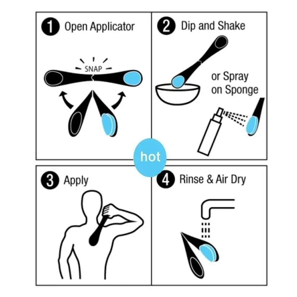 Self Tanning Back Applicator Reusable Back Care Sponge Folding Beauty Brush