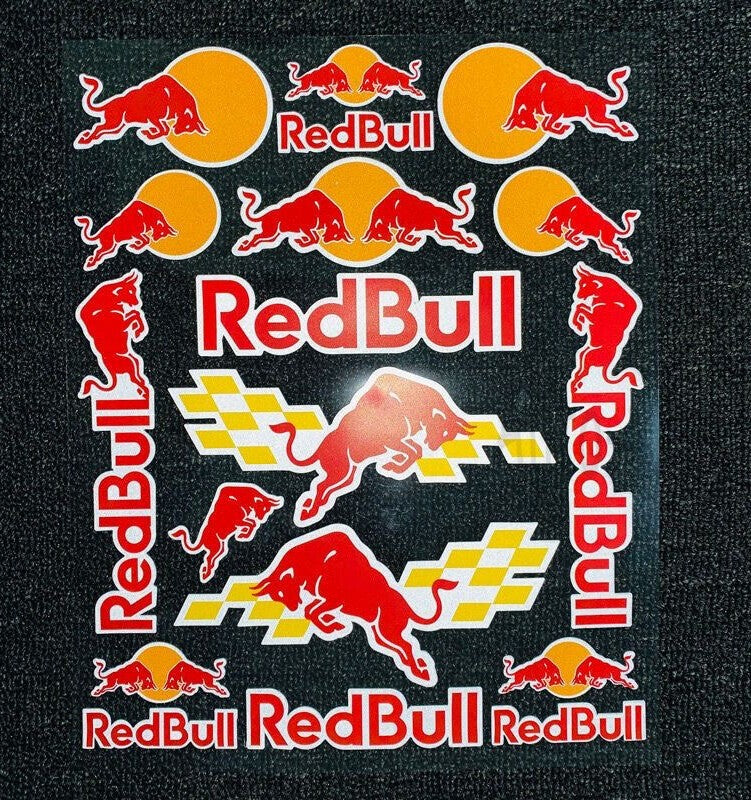 2x Reflective Red Bull Sticker Helmet Bike Body Durable Decal Universal Use ~~！