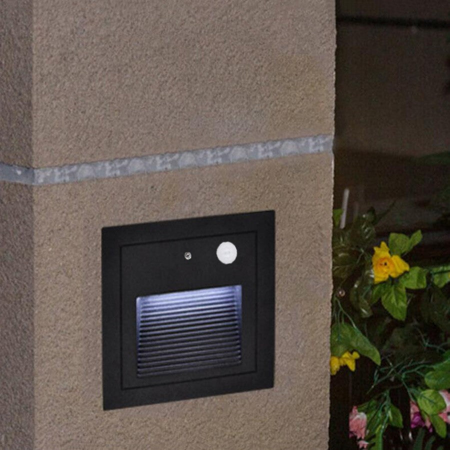 Outdoor 3W Motion-Sensor Led Step Stair Lights Footlight Recessed Corner Lamp
