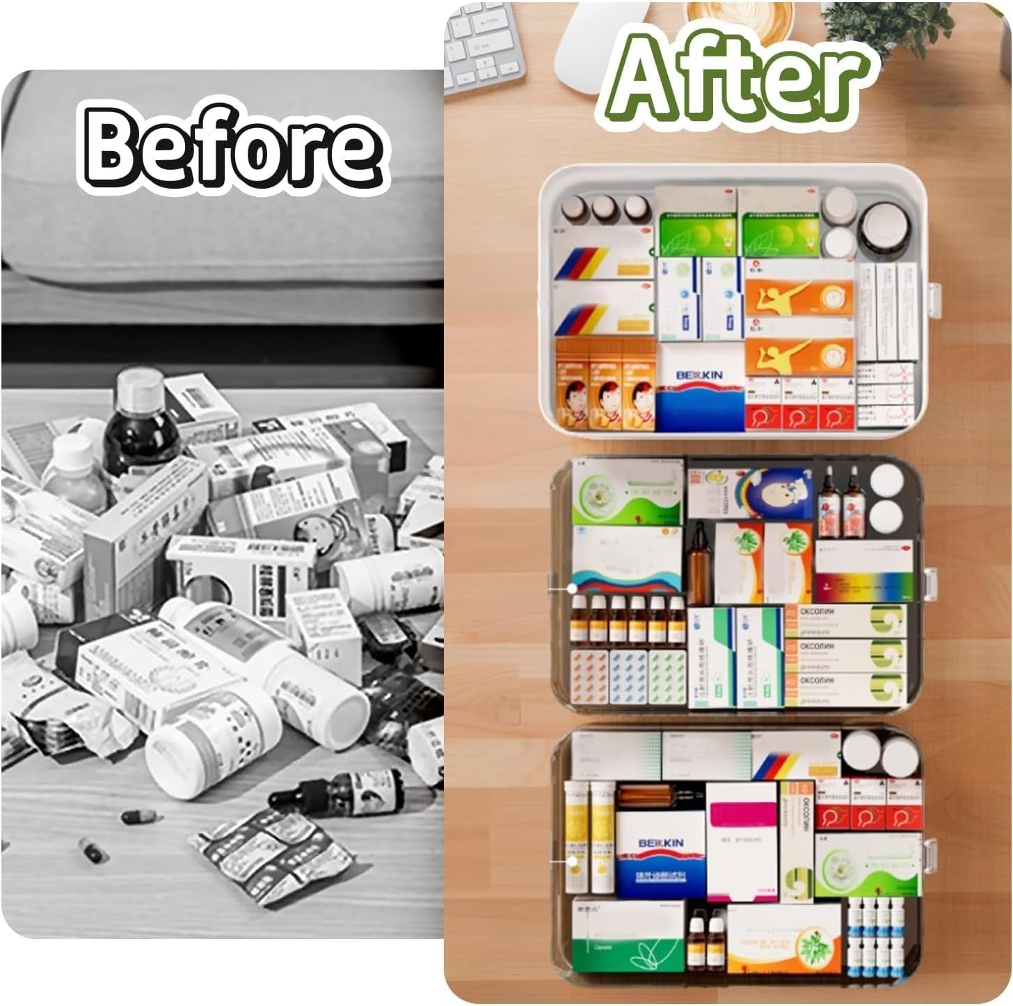 UK Portable Medication Box Large Capacity Medicine Storage Container Case