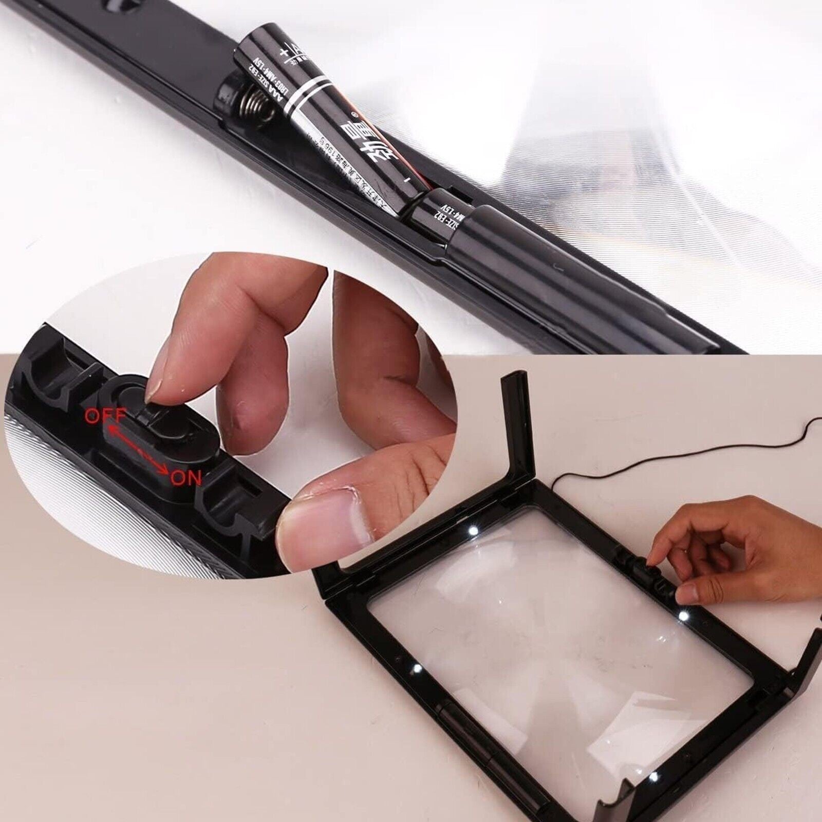 3X Hands Free Magnifying Glass with LED Light, Neck Cord for Reading, Sewing