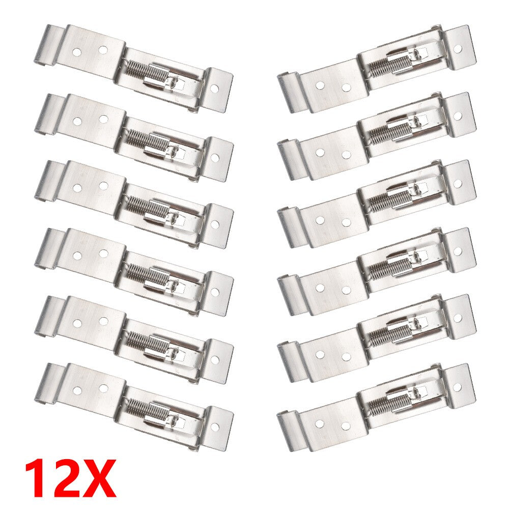 12X Trailer Oblong Number Plate Clips Holder Spring Loaded Stainless Steel