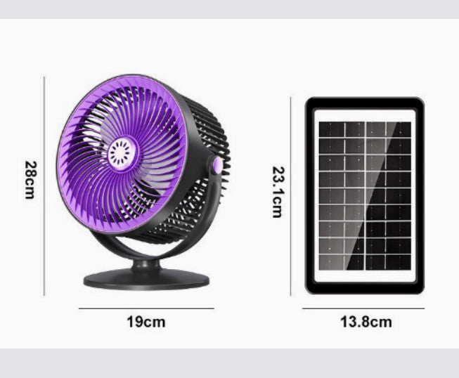 Standing Fan Solar Powered 5 Speed Rechargeable 720deg Airflow Control.*
