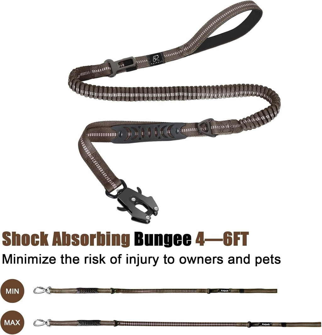 Heavy Duty Dog lead Leash 4-6FT No Pull Bungee Dog Leash with Quick Release