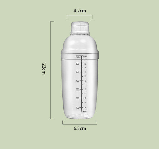 500/700 Ml Shaker Bottles Cups Hand Scale Drinkware Mixing for Drinks
