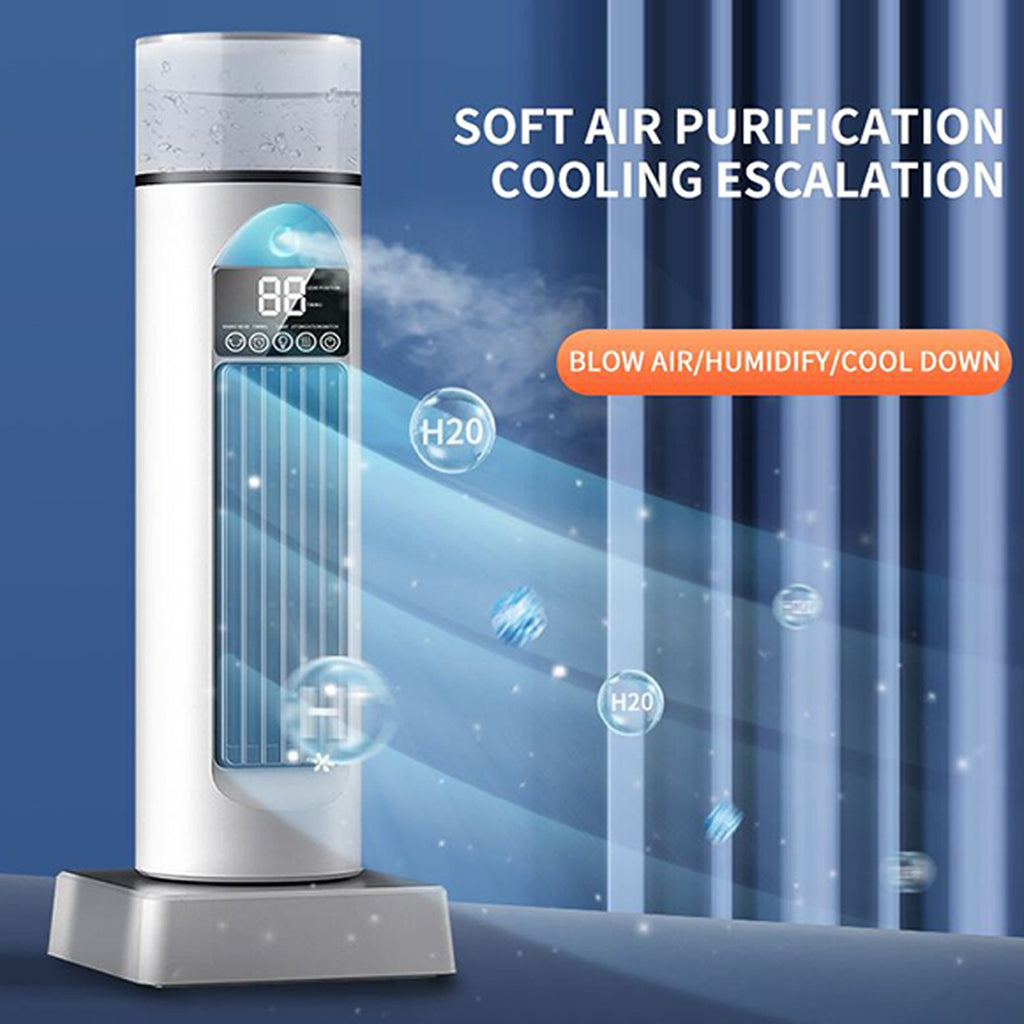 Silent Tower Fan Bladeless Oscillating Cooler Remote 6 Speed Portable AC