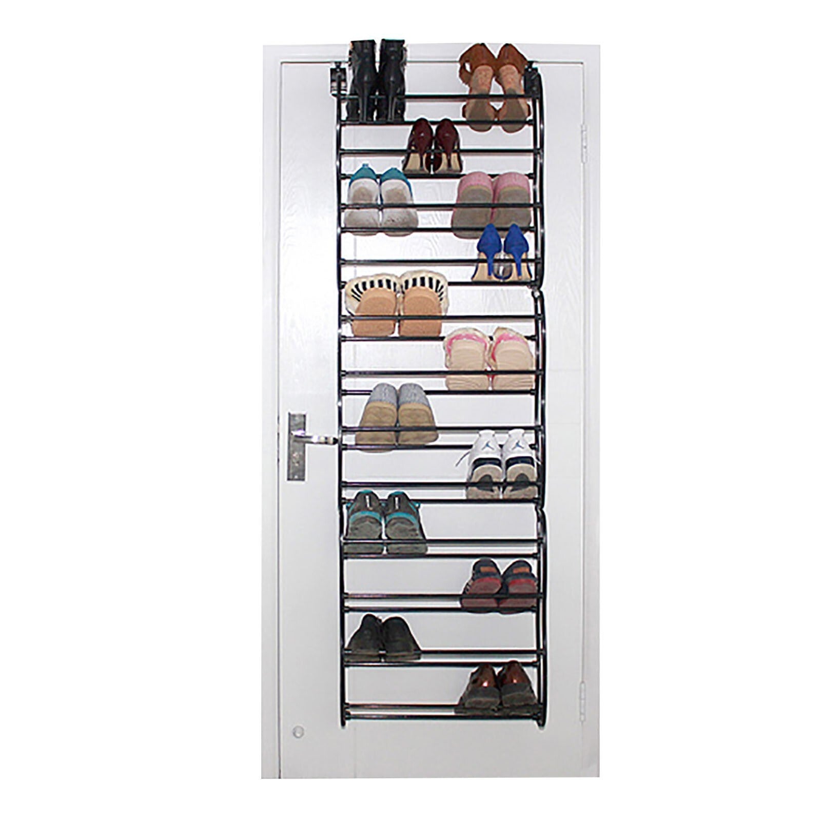 Over The Door Shoe Storage Organiser 36 Pair Hanging Hook Shelf Rack