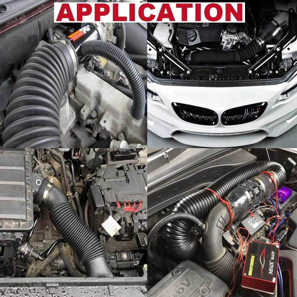 76mm 3 inch Universal Car Cold Air Intake Inlet Pipe Flexible Duct Tube Hose Kit