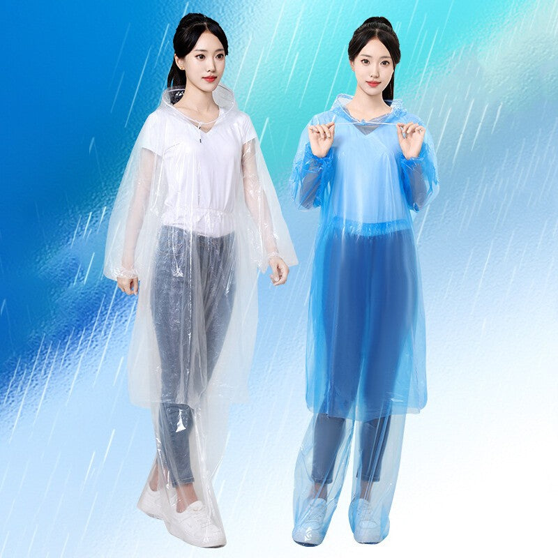 10pcs Disposable Raincoat Rain Pants Waterproof Outdoor Camping Rain Poncho.*