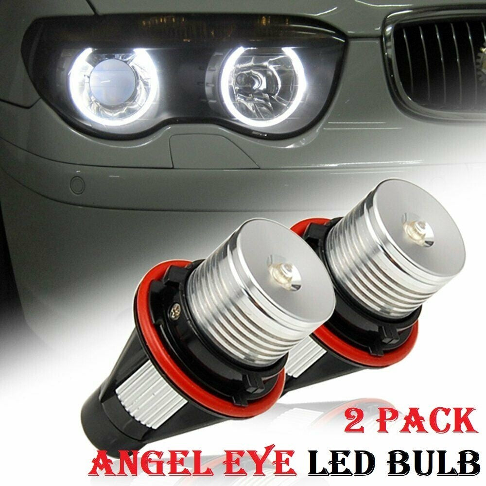 2x HALO ANGEL EYES LED LIGHT WHITE BULBS MARKER FOR BMW E39 E60 E61 E83 E64 E53