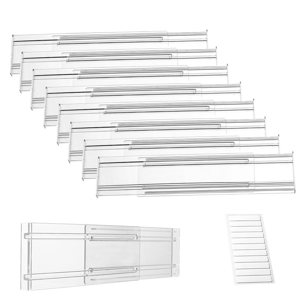 8Pcs DIY Drawer Divider Household Storage Organiser Adjustable Draw Separators