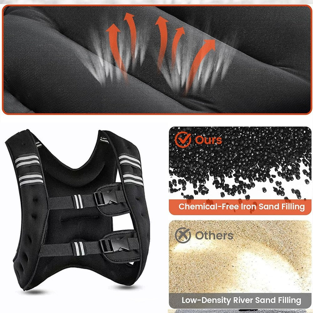 10KG Weighted Vest Gym Exercise Fitness Strength Sport Training Running Diet Los
