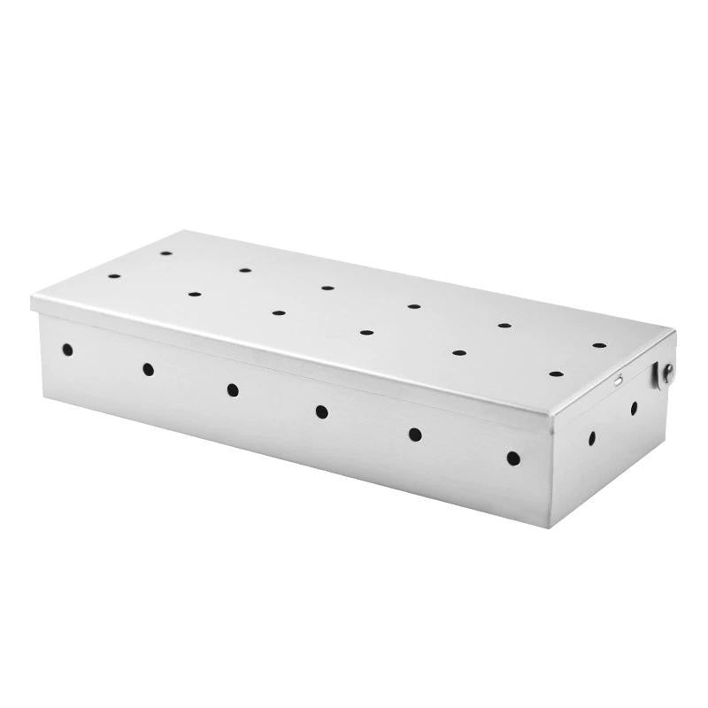 Stainless Steel BBQ Smoke Box For Wood Chips Gas Charcoal Grill Smoker Accessory
