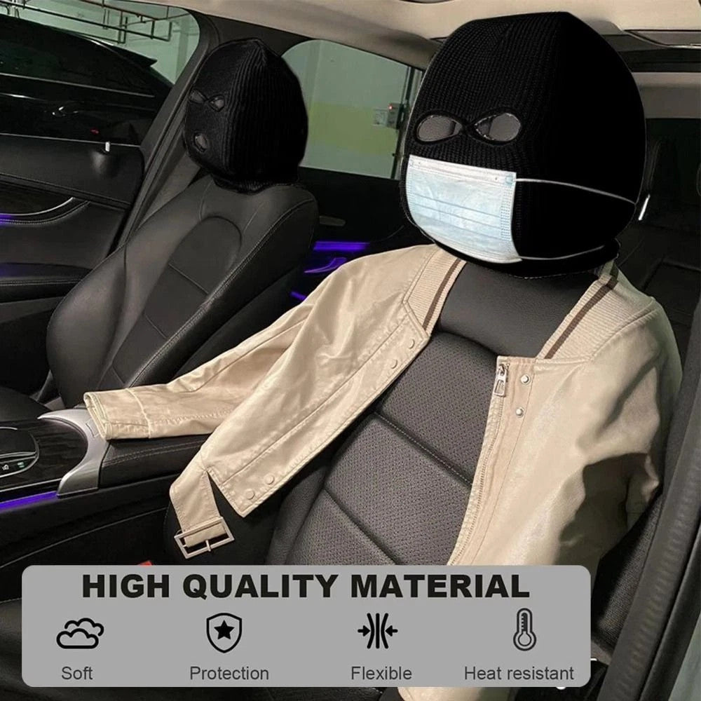 2pcs Auto Headrest Covers Car Front Seat Head Rest Funny Protective Covers