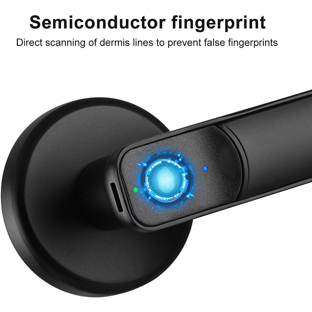Smart Fingerprint Electronic Door Lock Security Biometric Door Handle with 2Keys