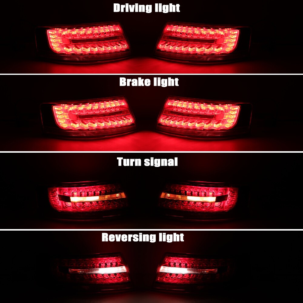 For Audi A6 C6 2009-2011 Sedan Set of 4 Outer Inner Tail Light Rear Brake Lamp