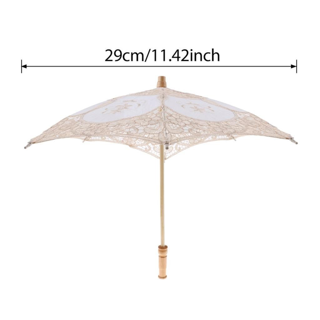 Lace Parasol Vintage Wooden Handle Umbrella For Wedding