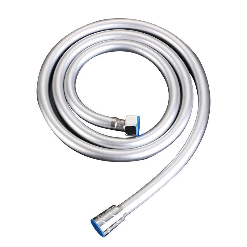 Smooth Matt Silver Shower Hose Brass Pipe Standard Bore PVC Long Flexible 1.5/2m
