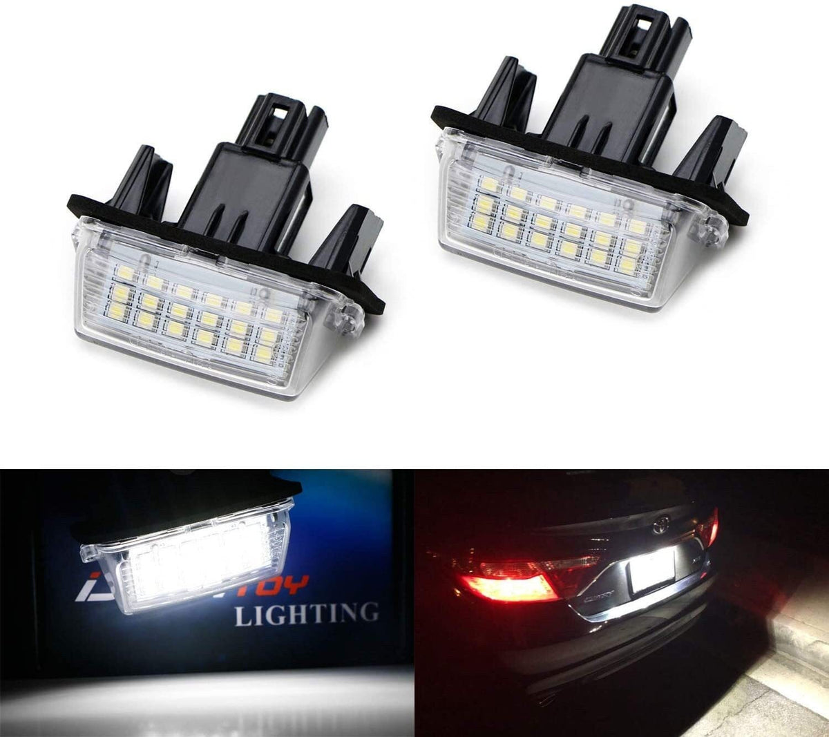 2x LED Licence Number Plate Lights For Toyota Avensis Verso Yaris Vitz Auris TS