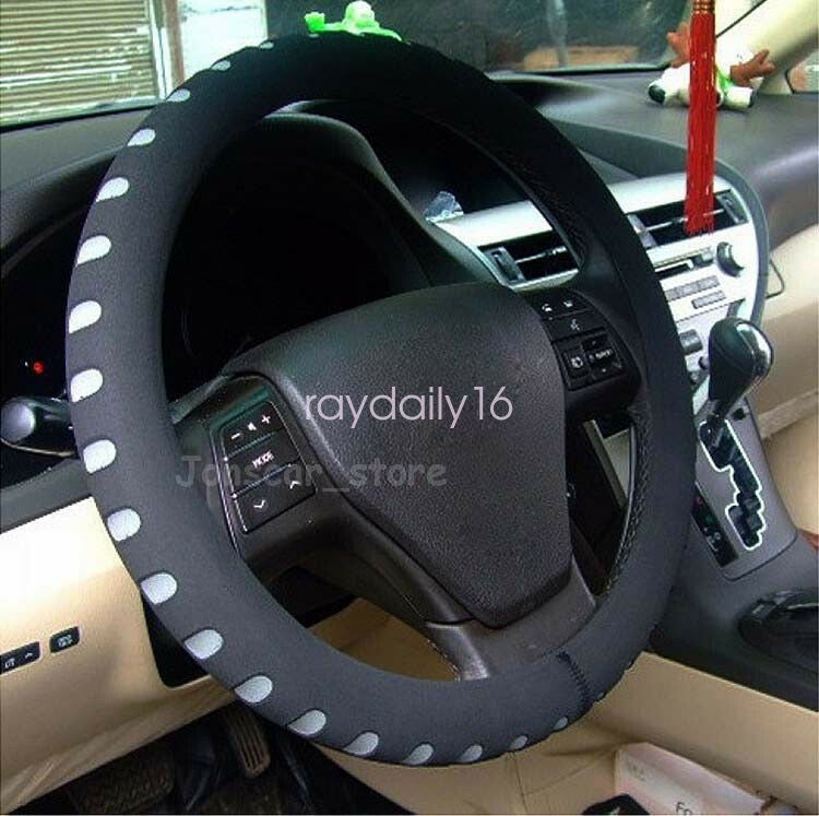 Eva Foam Sport Type Soft Car Steering Wheel Cover Cap Anti-slip 38CM Black-Grey