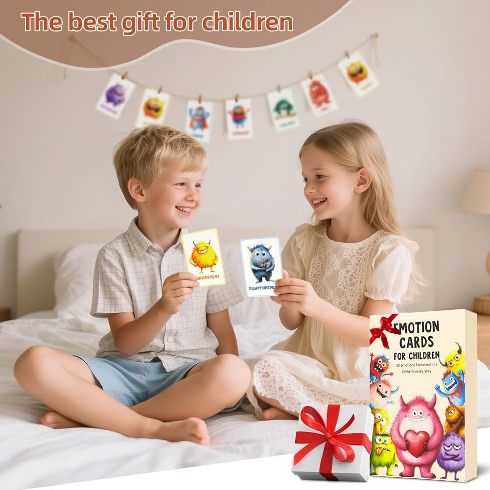 Emotion Cards for Children,32 PCS Flash Cards for Toddlers,Children'S Mindfulnes
