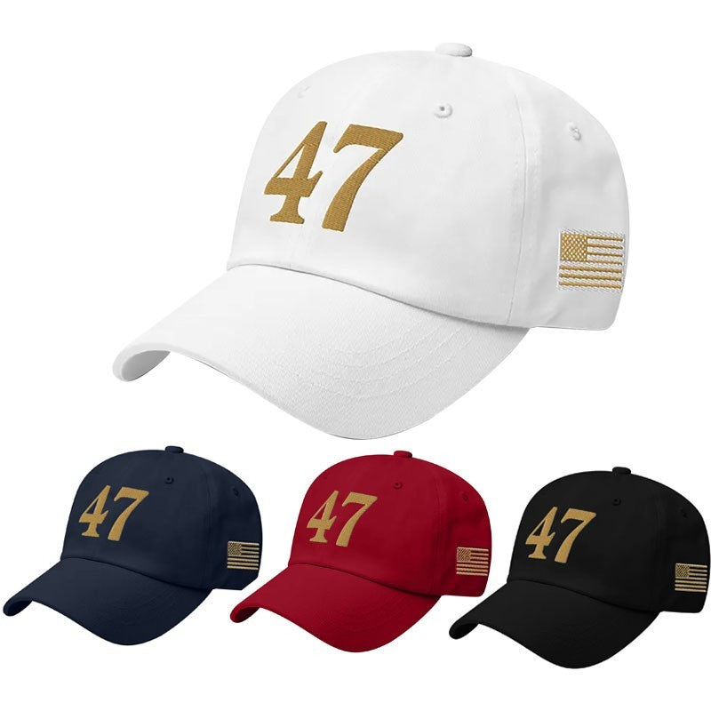 47 Hat Charlie Kirk Gold Embroidered Low Profile Adjustable Hat Republican Cap