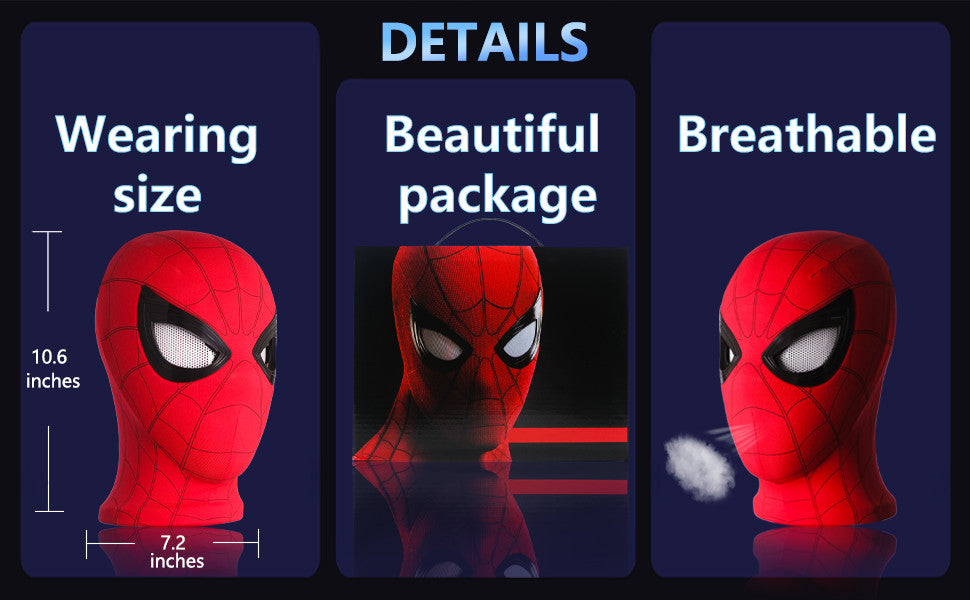 Spider-Hero Full Mask Breathable Blinkable Eyes for Halloween Christmas Cosplay