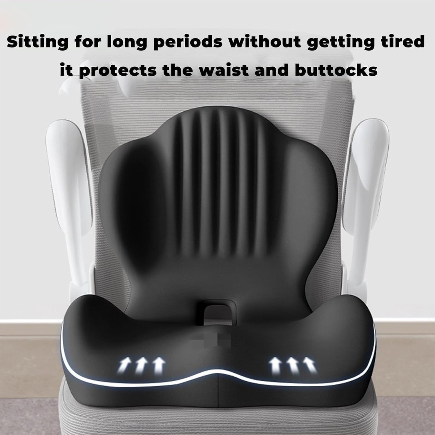 2-in-1 Ergonomic Back and Seat Cushion with Lumbar Support Tailbone Pain Relief
