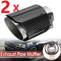 2pcs Universal Carbon Fiber Car Auto Exhaust Muffler End Tip 63-101mm Tail pipe