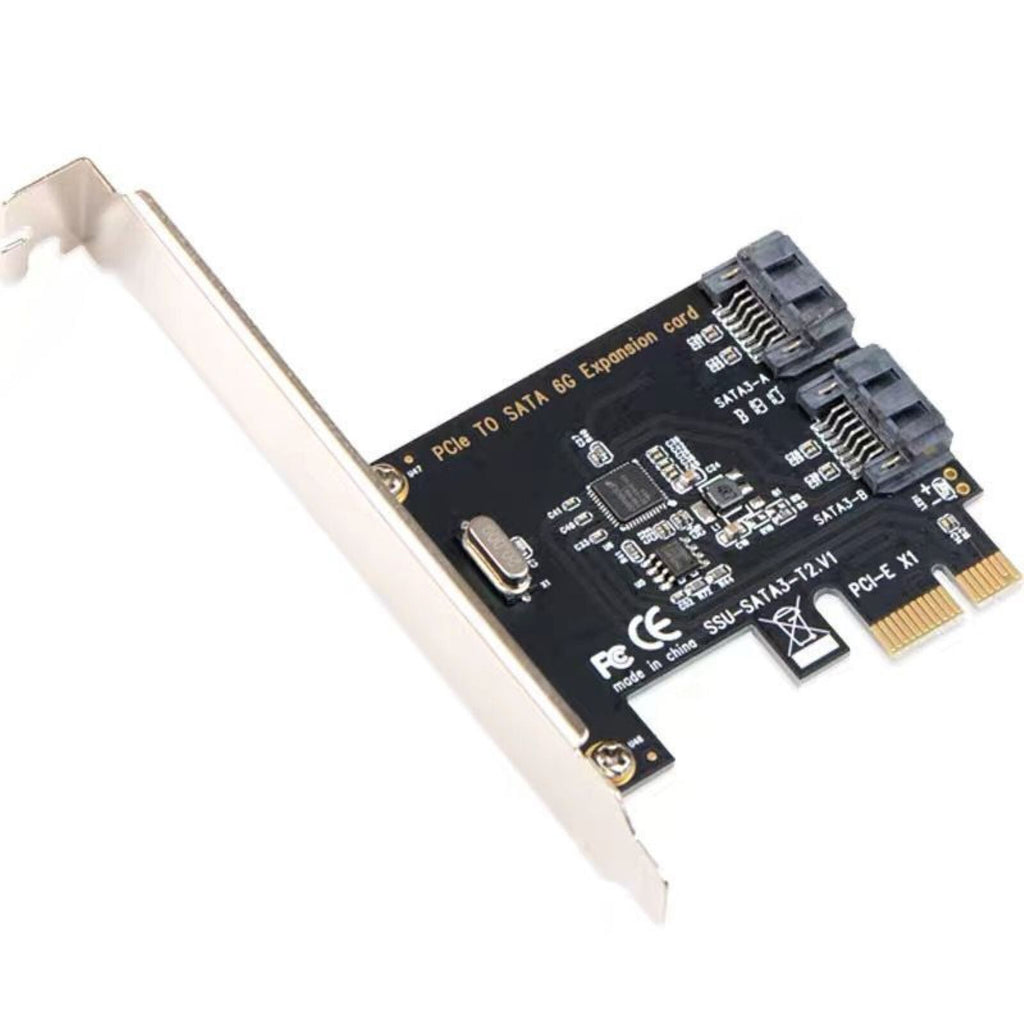 1X PCI Express PCIe to SATA3.0 6G 2-Port Expansion Controller Card Adapter