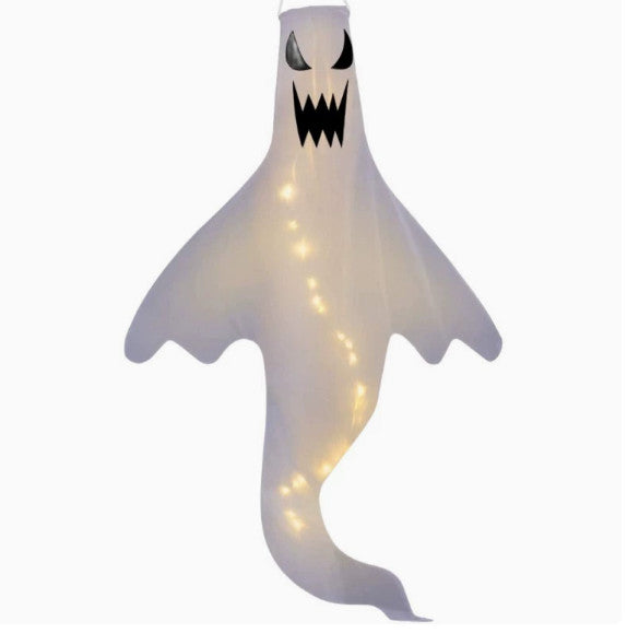 LED Light Ghost Windsock Halloween Decor Garden Props Party Home Hanging