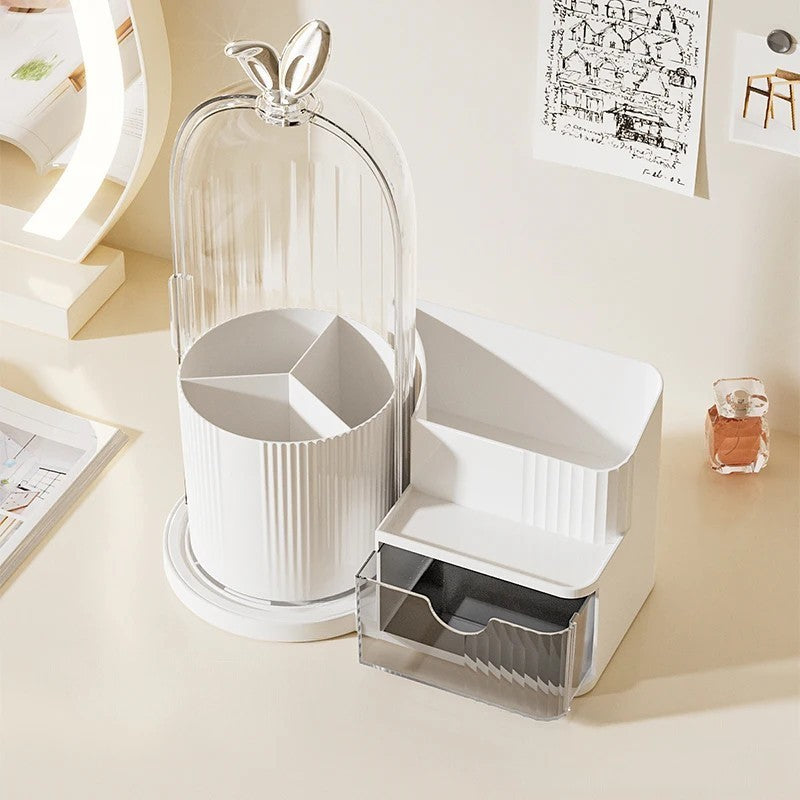 Sliding Lid Toothbrush Organizer,Rotating Toothbrush Holder,Porta Cepillos