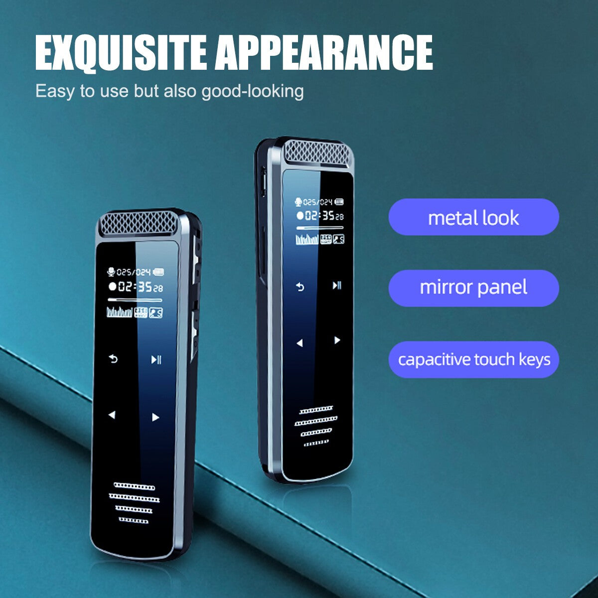 Portable Digital Voice Activated Dictaphone Audio Sound Recorder MP3 Player UK