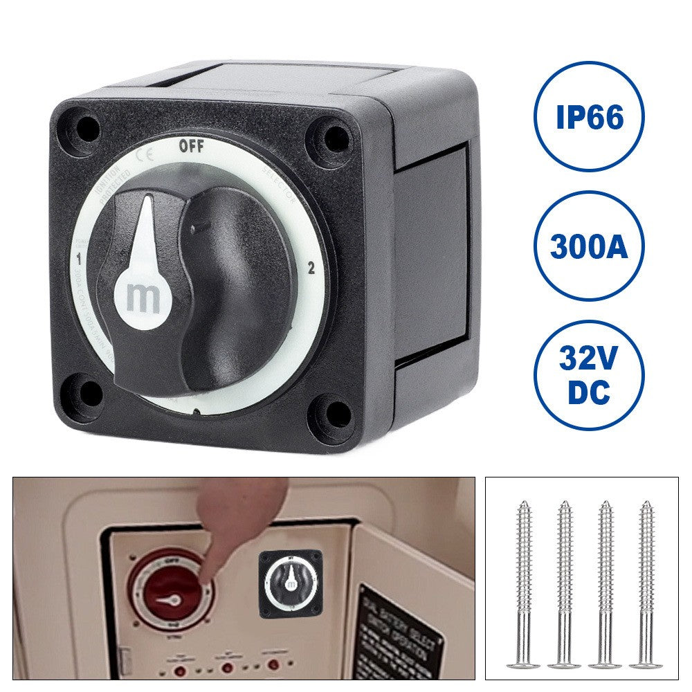 Car 300A Battery Selector Switch Heavy Duty 3 Position Marine Battery Cut Off