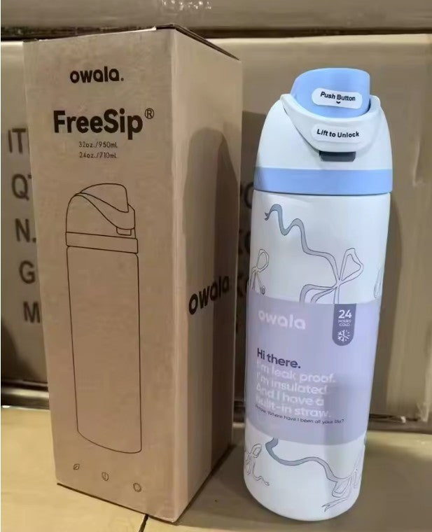 Owala Urban Outfitters Exclusive Tied and Ture FreeSip Blue Bow Bottle 24/32 Uk