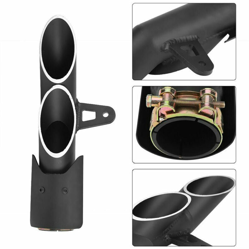 Dual Outlet Motorcycle Exhaust Muffler Tail Pipe Universal For 2"  51mm Dia.