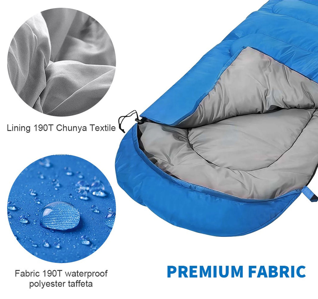 Waterproof 4 Season Envelope Sleeping Bag Single Zip Design Camping Hiking Use