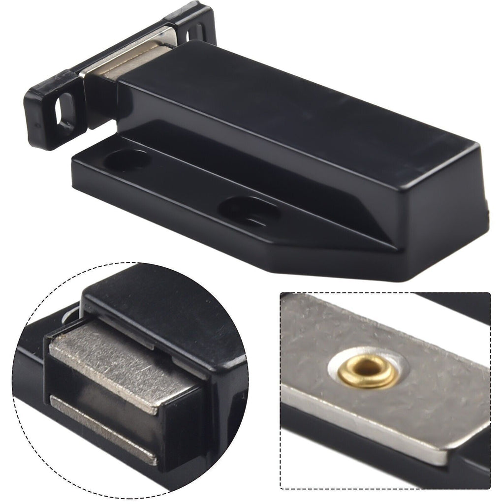 4x Door Push To Open Magnetic Cabinet Catch Heavy Duty Latch ABS Black