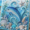 Ocean Theme Pearl Art DIY Kit, Sparkling 3D Diamonds Painting Kit Handcraft