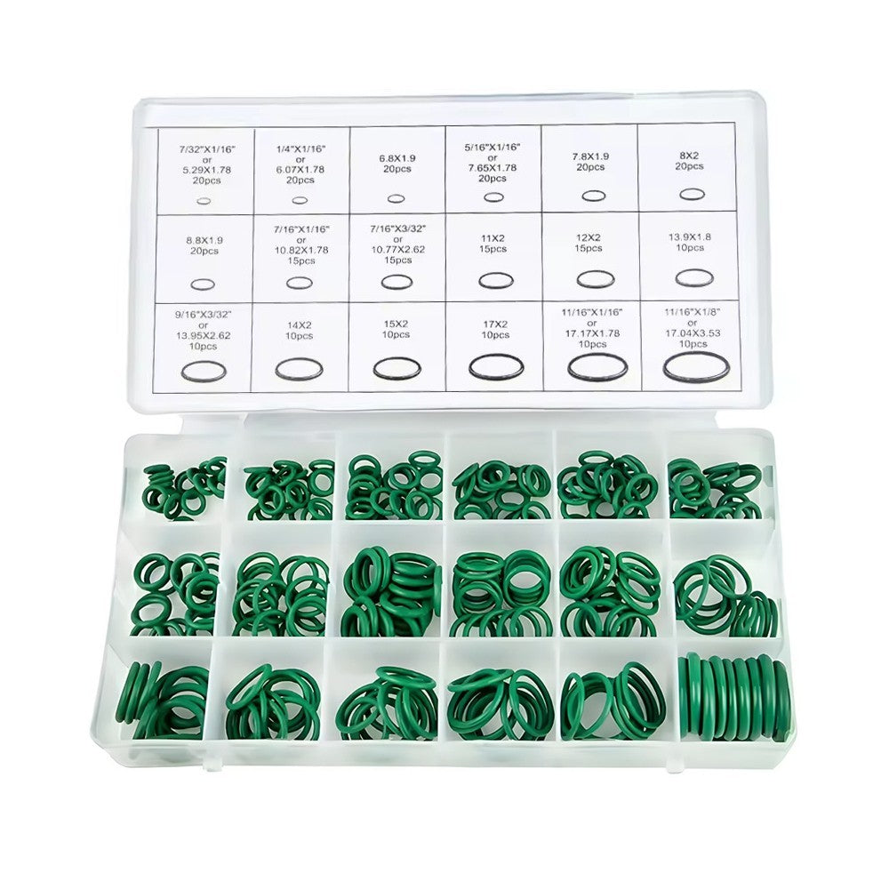 270Pcs Air Conditioning Rubber O Ring Seal Assortment Kit Green Air Con 18 Sizes