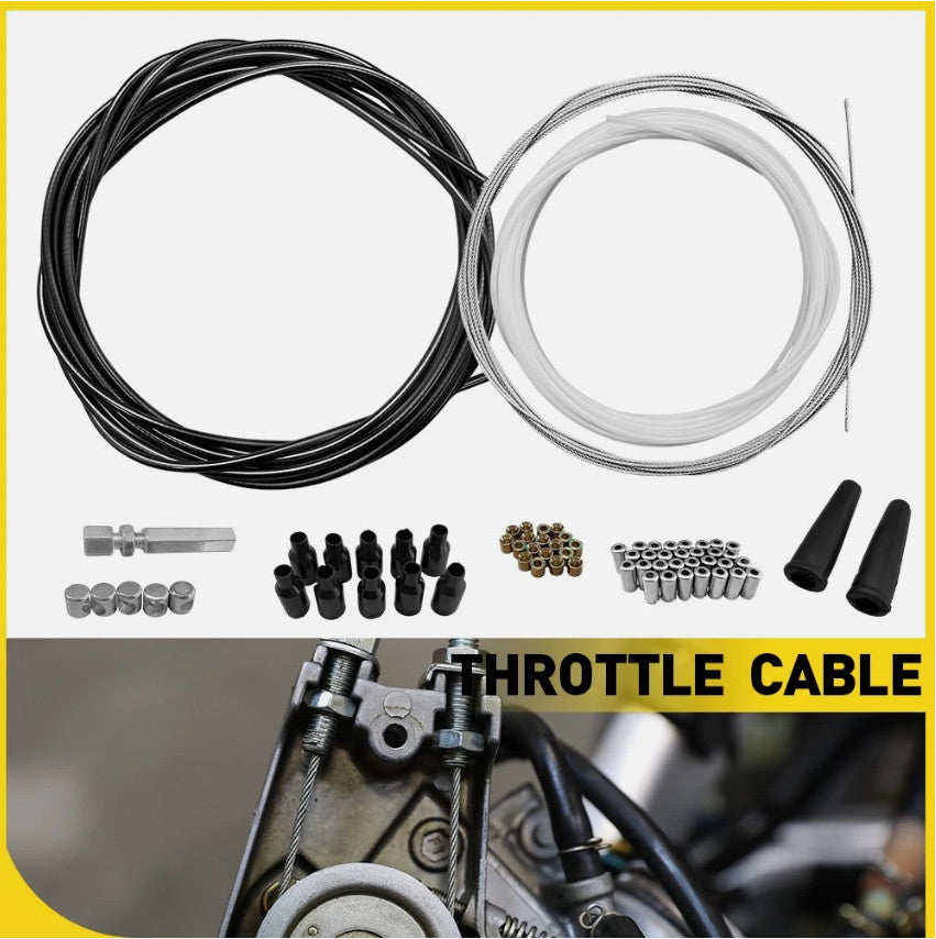 Motorcycle 5m DIY Throttle Cable Repair Kit with Nipples Ferrules for Pit Bike