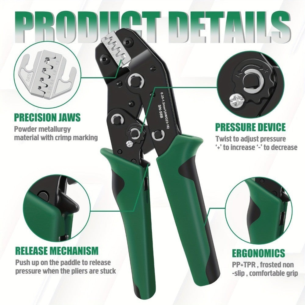 Ratchet Crimper Wire Plier Crimping Tool Cable Electrical Terminals Kit Set UK