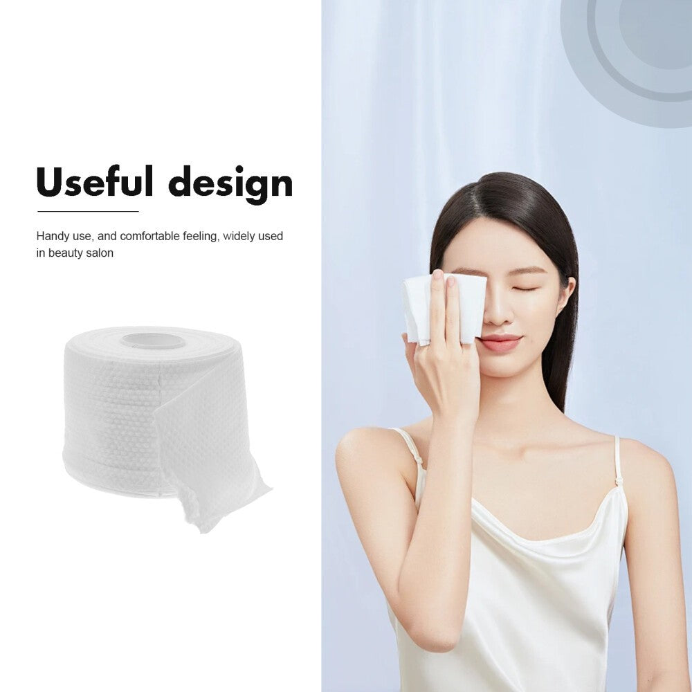 1 Roll Reusable Cotton Facial Towels Makeup Remover Pads Travel Cleansing Wipes