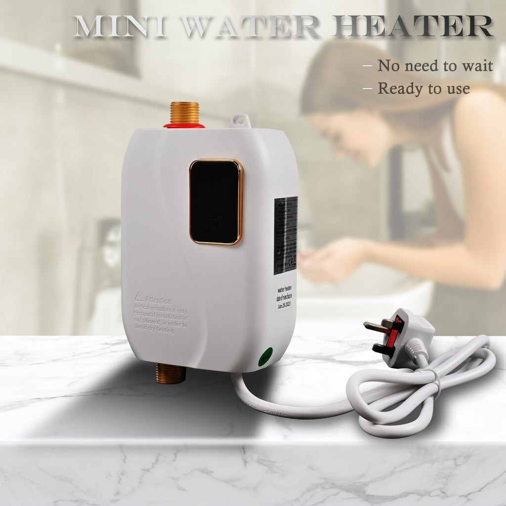 3KW Hot Water Heater Instant Electric Tankless Under Sink Tap Kitchen Bathroom