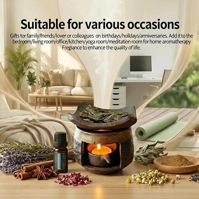 Ceramic Incense Burner Kit, Ceramic Aromatherapy,Stove Essential Oil Burner