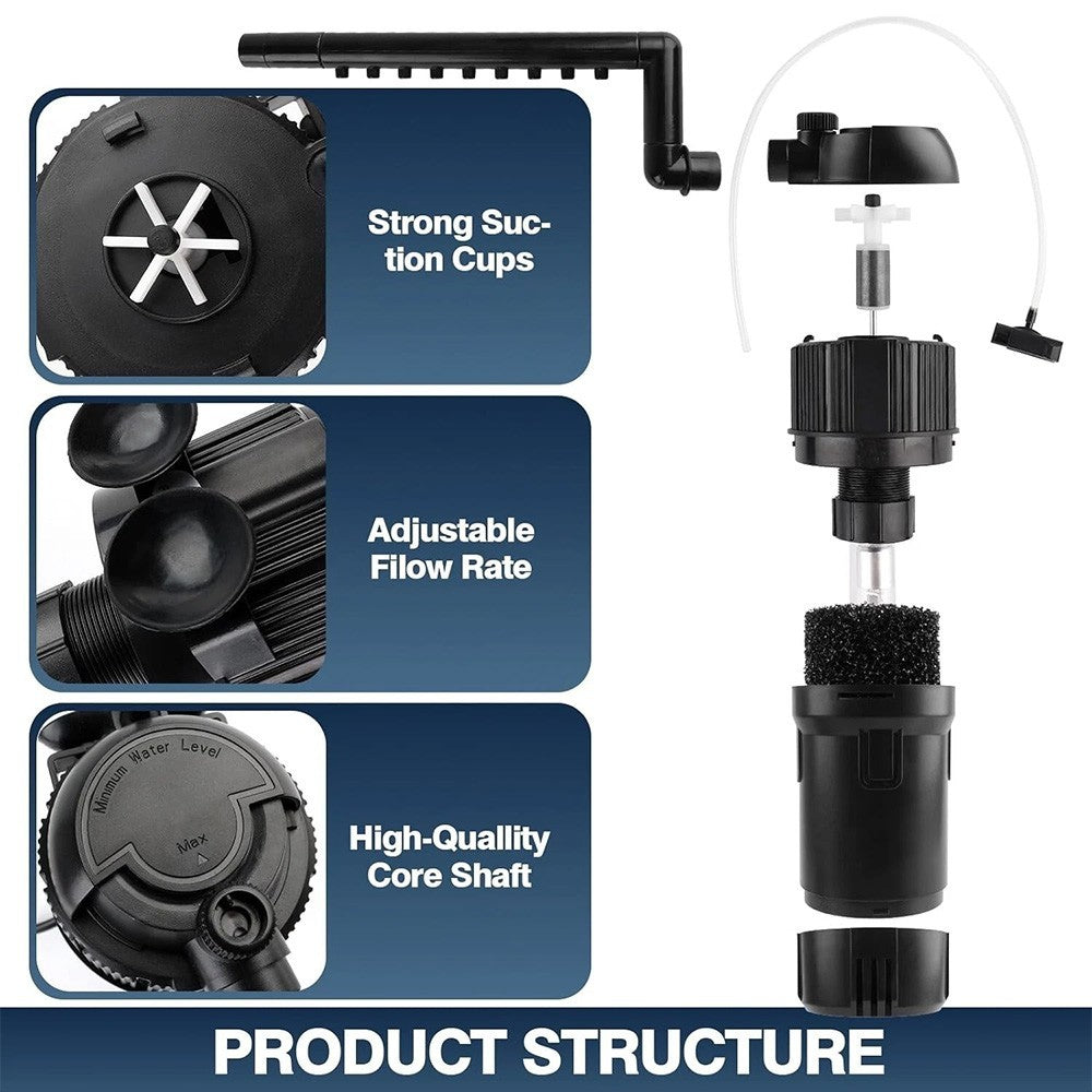 5 in 1 Aquarium Fish Tank Internal Filter 180° with UV Steriliser Clarifier Pump