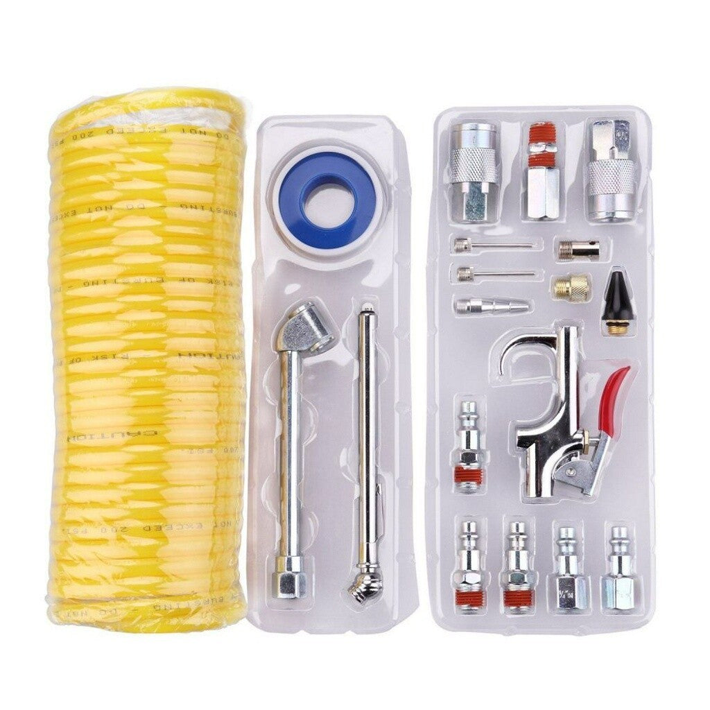 20PCS Air Compressor Kit Air Line Accessories Spray Gun Tools Air Hose UK