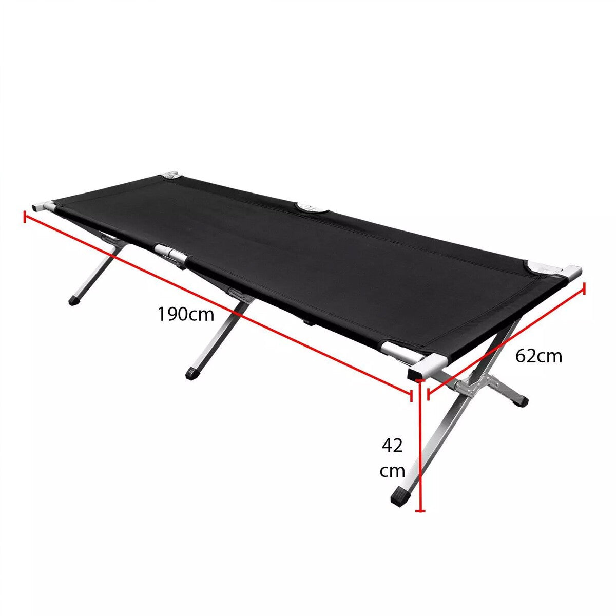 Heavy Duty Folding Camping Camp Bed Light Aluminium Steel Legs FREE CARRY BAG