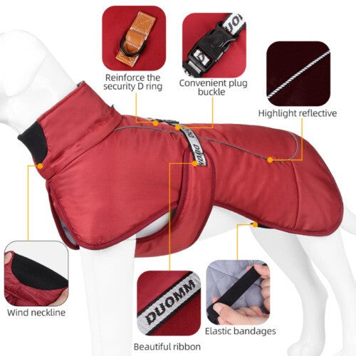 Large Dog Clothes Winter Warm Coat Windproof Waterproof Thicken Pet Down Jacket